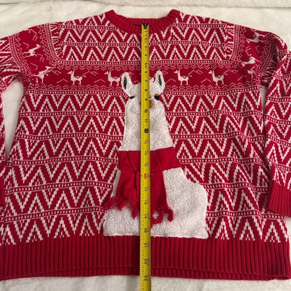 Carbon 100% Cotton Llama ‘Ugly’ Christmas Sweater, Adorable! - Picture 10 of 16